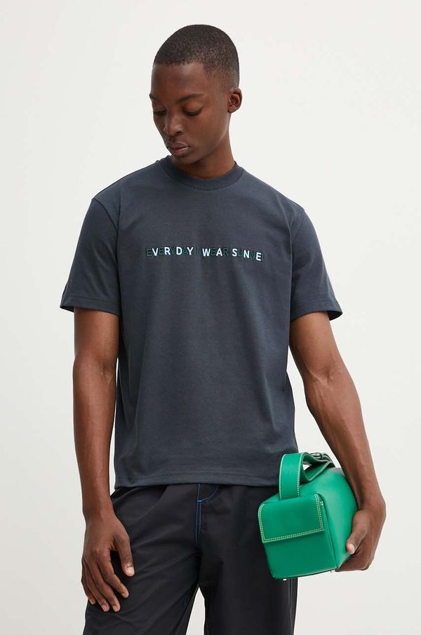 Sunnei Pamučna majica Sunnei boja: tamno plava, s aplikacijom, RTWXJER007