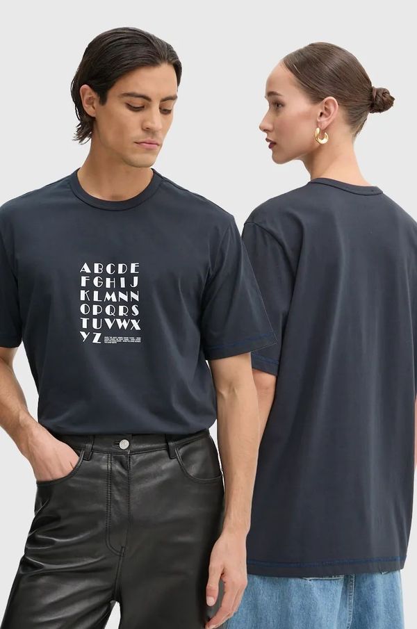 Sunnei Pamučna majica Sunnei boja: tamno plava, s tiskom, RTWXJER016