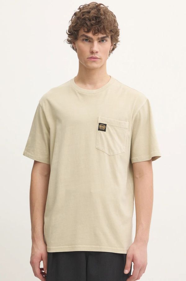 Superdry Pamučna majica Superdry za muškarce, boja: bež, bez uzorka, M1012079A-2LH