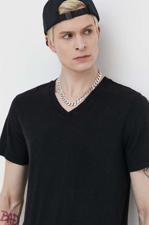 Superdry Pamučna majica Superdry za muškarce, boja: crna, bez uzorka