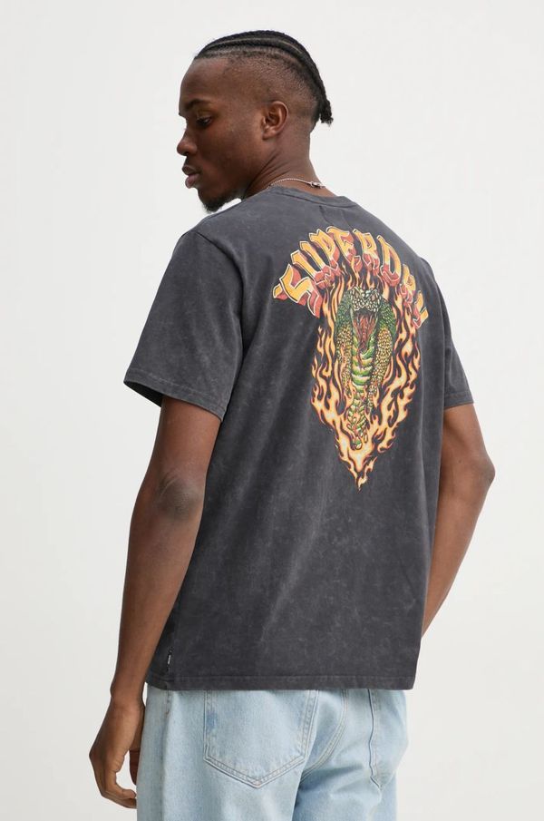 Superdry Pamučna majica Superdry za muškarce, boja: siva, s uzorkom, M1012047A-8JD