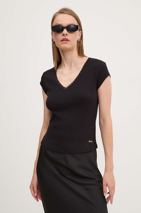 Superdry Pamučna majica Superdry za žene, boja: crna, W6011874A-02A