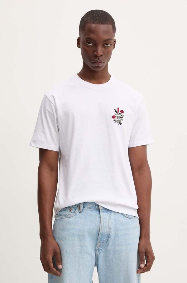 The Kooples Pamučna majica The Kooples za muškarce, boja: bijela, s aplikacijom, HTSC29036K