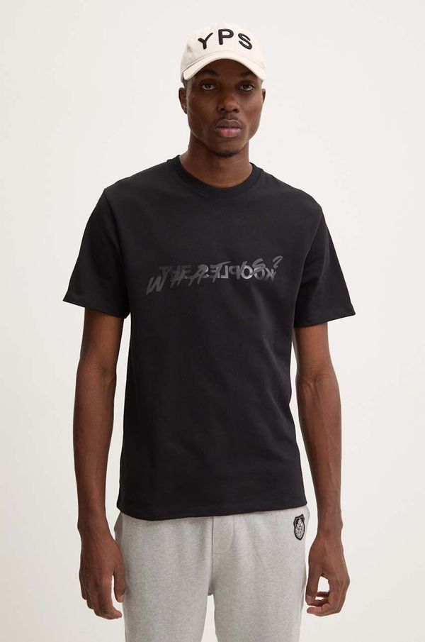The Kooples Pamučna majica The Kooples za muškarce, boja: crna, s tiskom, HTSC27010K