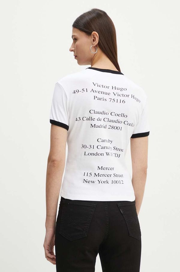 The Kooples Pamučna majica The Kooples za žene, boja: bijela, FTSC29000K