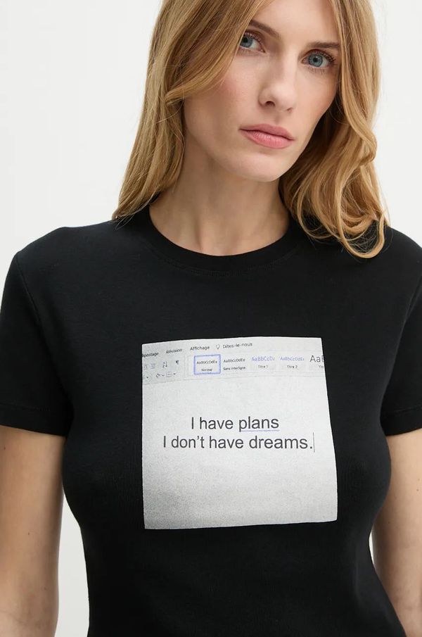 The Kooples Pamučna majica The Kooples za žene, boja: crna, FTSC29037K