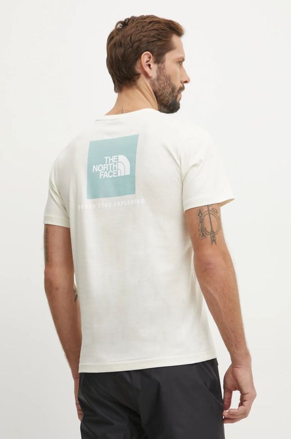 The North Face Pamučna majica The North Face Redbox za muškarce, boja: bež, s tiskom, NF0A87NP9IX1