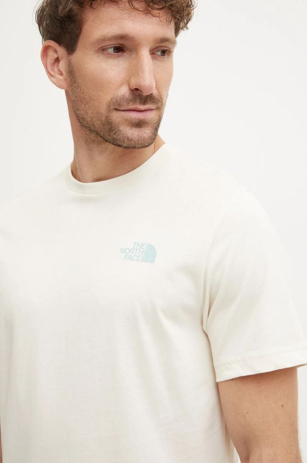 The North Face Pamučna majica The North Face Redbox za muškarce, boja: bež, s tiskom, NF0A8A3Q9IY1