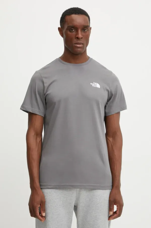 The North Face Pamučna majica The North Face Redbox za muškarce, boja: siva, s tiskom, NF0A87NPARX1