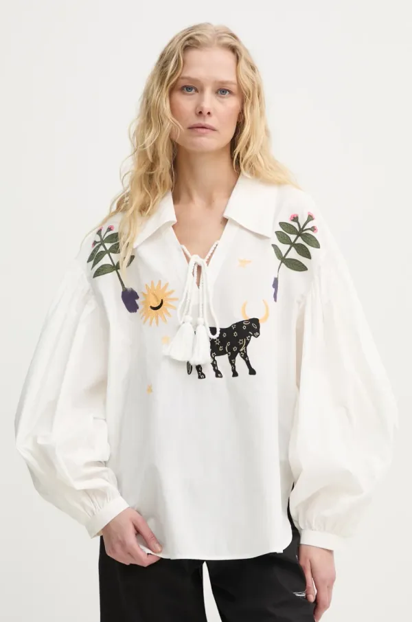 The Sleeper Pamučna majica The Sleeper za žene, boja: bež, cvjetni uzorak, HC2401BL