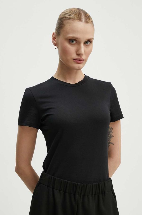Theory Pamučna majica Theory za žene, boja: crna, L1024521