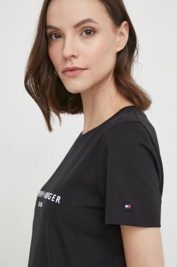 Tommy Hilfiger Pamučna majica Tommy Hilfiger boja: crna