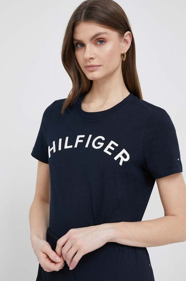 Tommy Hilfiger Pamučna majica Tommy Hilfiger boja: tamno plava