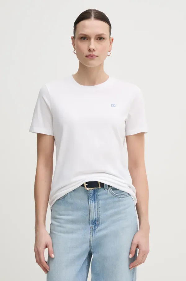 Tommy Hilfiger Pamučna majica Tommy Hilfiger za žene, boja: bijela, WW0WW45522