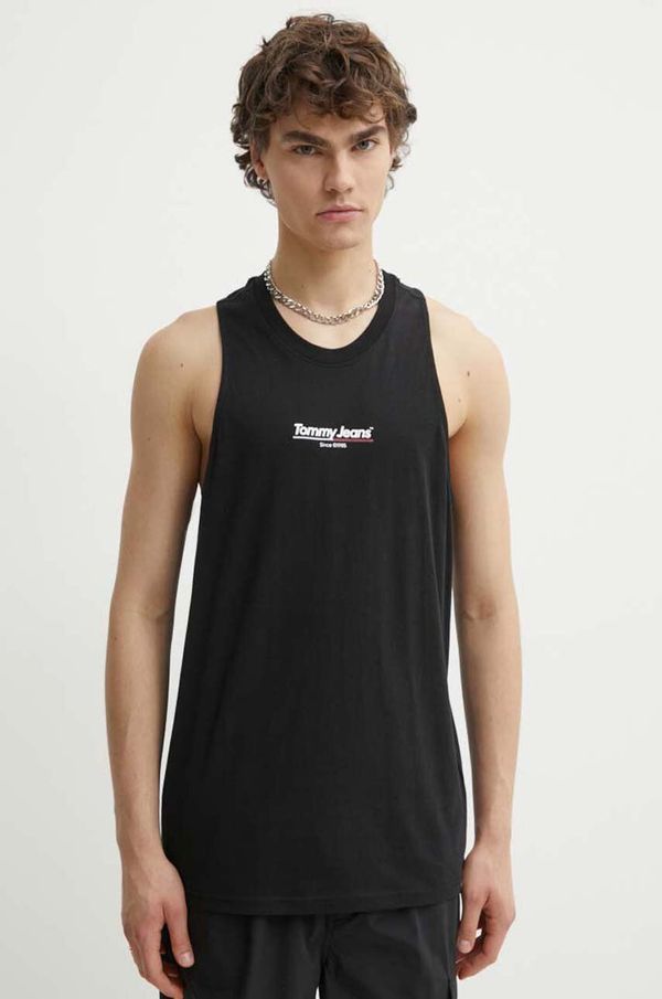 Tommy Jeans Pamučna majica Tommy Jeans za muškarce, boja: crna, DM0DM18589