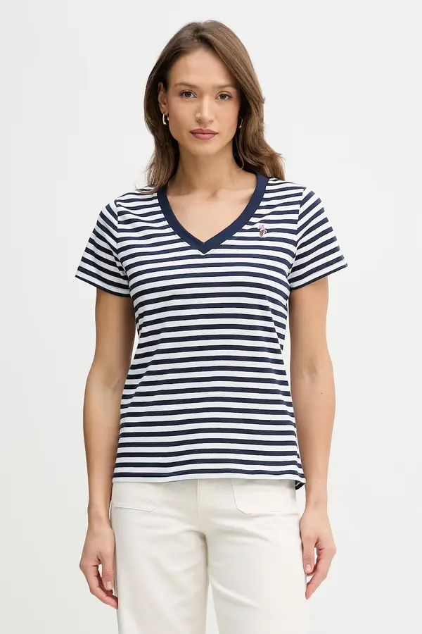 U.S. Polo Assn. Pamučna majica U.S. Polo Assn. STRIPE V-NECK