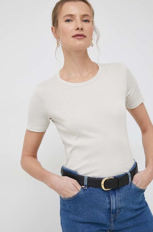 United Colors of Benetton Pamučna majica United Colors of Benetton boja: bež