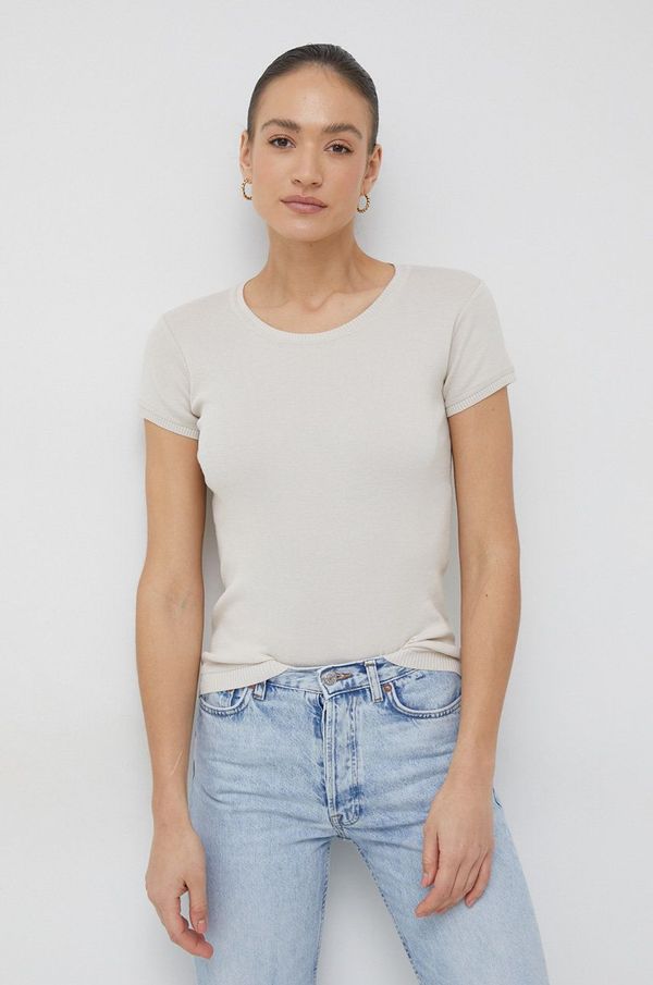 United Colors of Benetton Pamučna majica United Colors of Benetton boja: bež