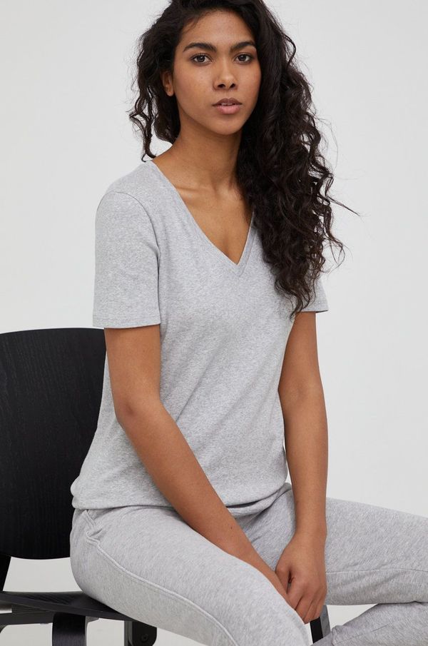 United Colors of Benetton Pamučna majica United Colors of Benetton boja: siva