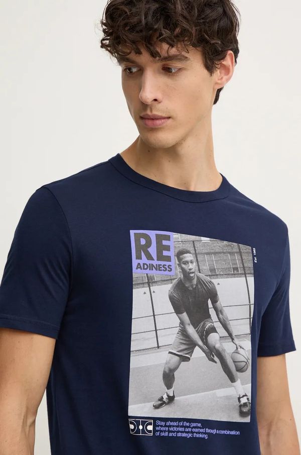 United Colors of Benetton Pamučna majica United Colors of Benetton za muškarce, boja: tamno plava, s tiskom, 3I1XU109U