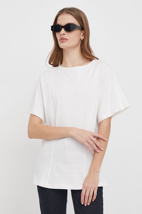 United Colors of Benetton Pamučna majica United Colors of Benetton za žene, boja: bež