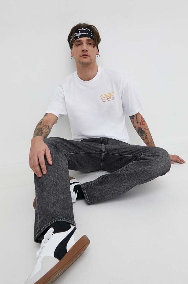 Vans Pamučna majica Vans za muškarce, boja: bijela, s tiskom