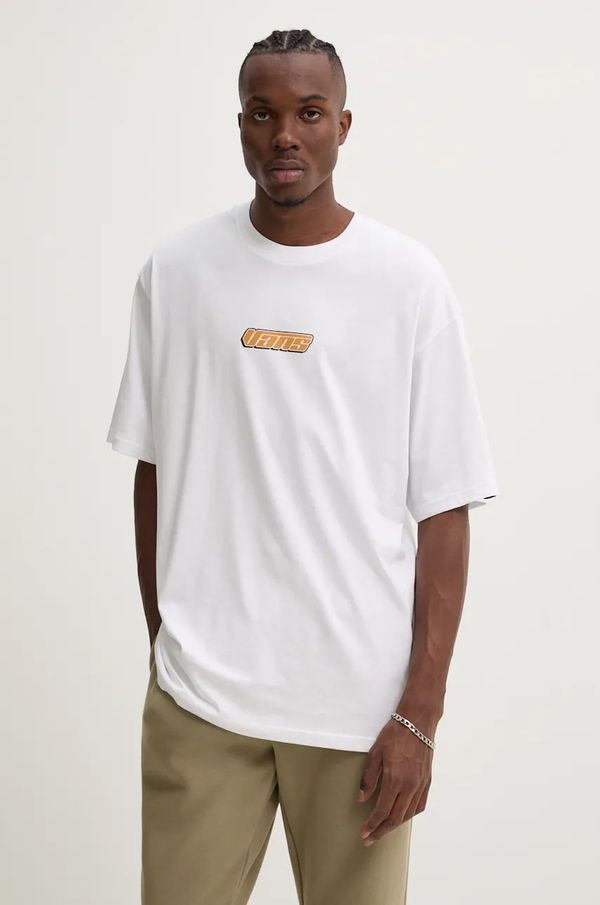 Vans Pamučna majica Vans za muškarce, boja: bijela, s tiskom, VN000HFZWHT1