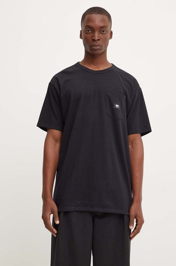 Vans Pamučna majica Vans za muškarce, boja: crna, bez uzorka, VN000G3YBLK1