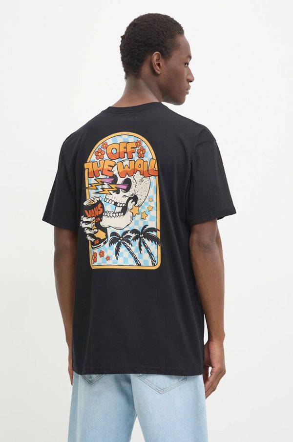 Vans Pamučna majica Vans za muškarce, boja: crna, s tiskom, VN000KHRBLK1