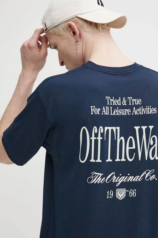 Vans Pamučna majica Vans za muškarce, boja: tamno plava, s tiskom