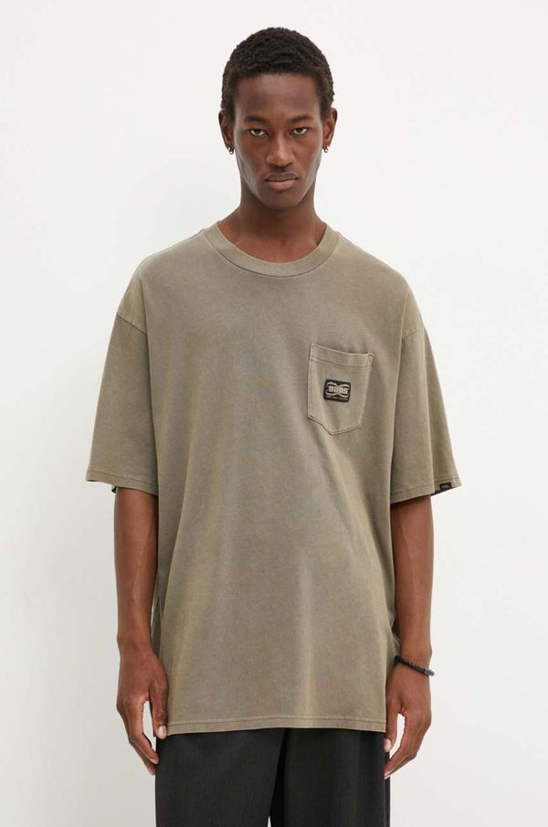 Vans Pamučna majica Vans za muškarce, boja: zelena, bez uzorka, VN000HES9JC1