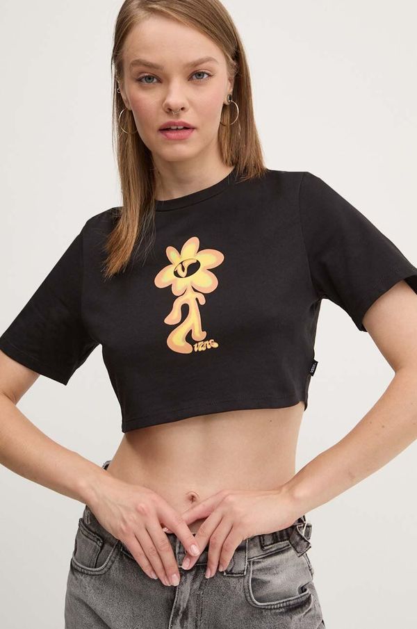 Vans Pamučna majica Vans za žene, boja: crna, VN000HGFBLK1