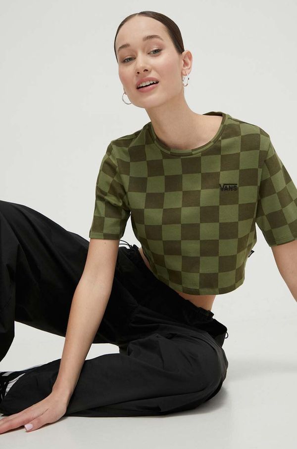 Vans Pamučna majica Vans za žene, boja: zelena