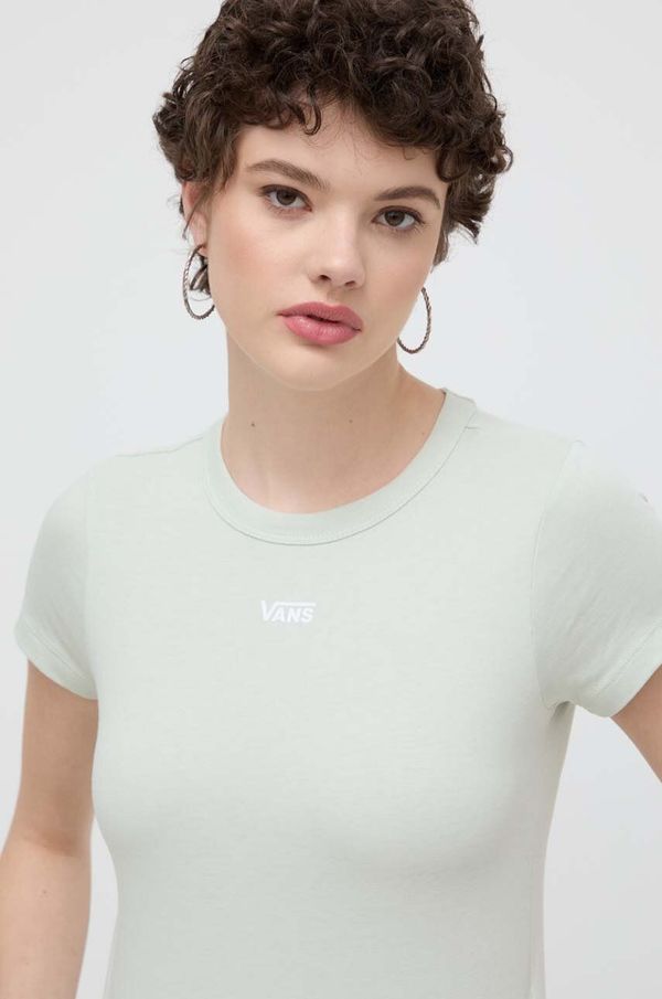 Vans Pamučna majica Vans za žene, boja: zelena