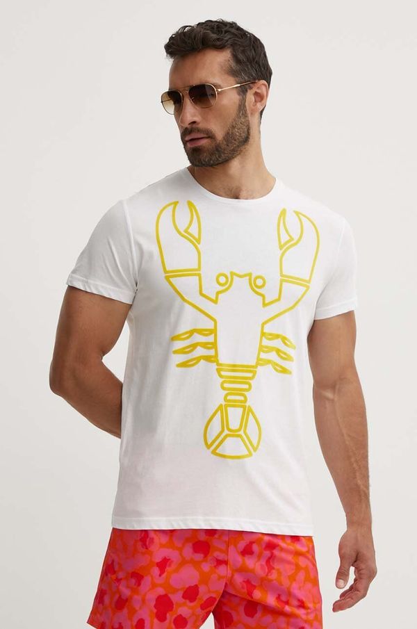 Vilebrequin Pamučna majica Vilebrequin THOM za muškarce, boja: bijela, s aplikacijom, THOAP355