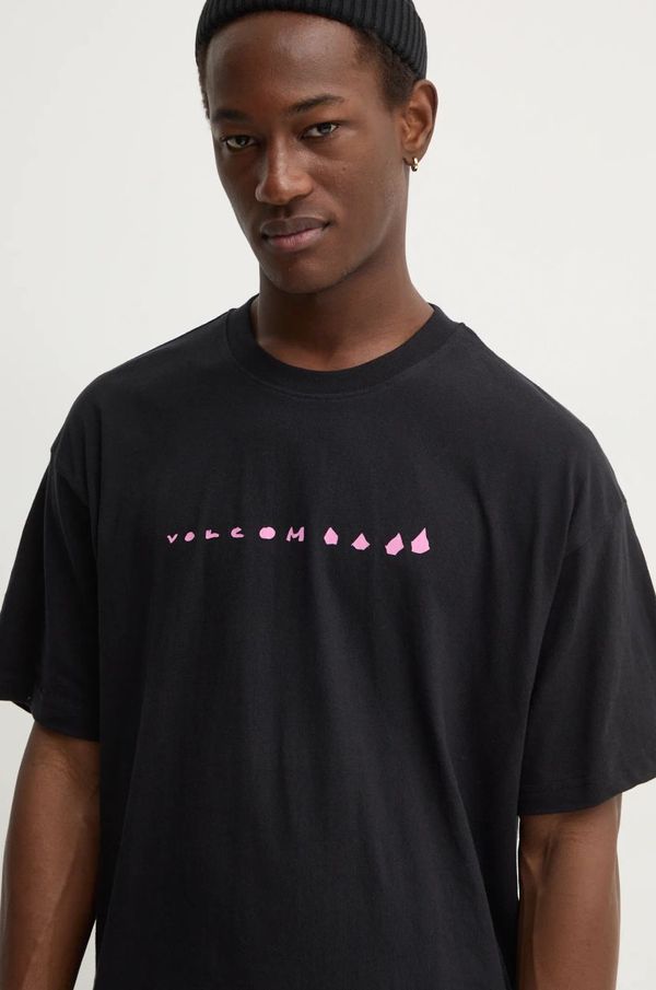 Volcom Pamučna majica Volcom x ARTHUR LONGO za muškarce, boja: crna, s tiskom, A4332413