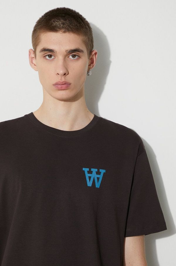 Wood Wood Pamučna majica Wood Wood Ace Chest Print za muškarce, boja: smeđa, s tiskom, 10275700.2222