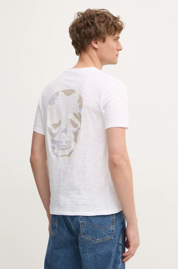 Zadig&Voltaire Pamučna majica ZADIG&VOLTAIRE za muškarce, boja: bijela, bez uzorka, JMTS01708