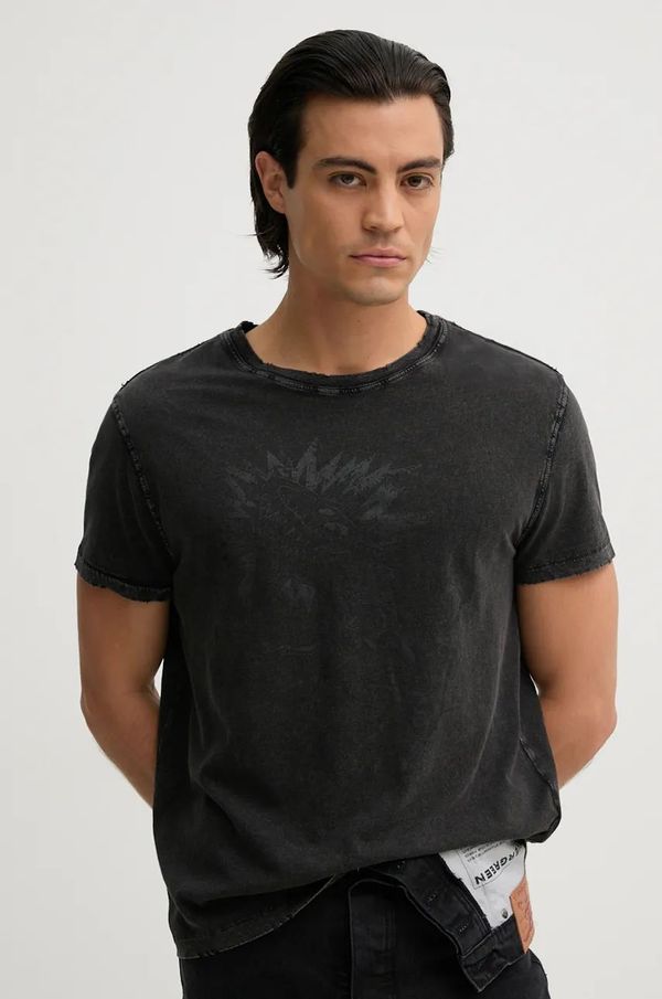 Zadig&Voltaire Pamučna majica ZADIG&VOLTAIRE za muškarce, boja: siva, s tiskom, JMTS00666