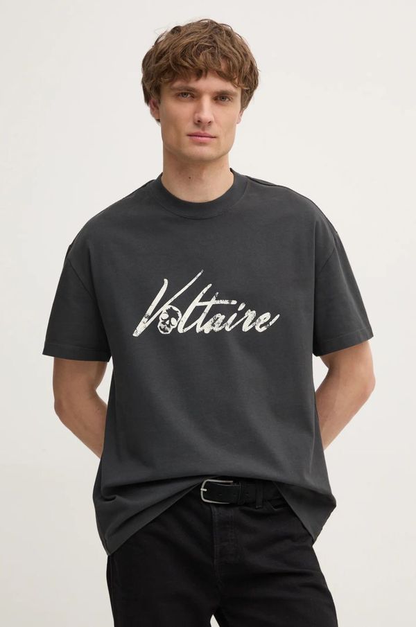 Zadig&Voltaire Pamučna majica ZADIG&VOLTAIRE za muškarce, boja: siva, s tiskom, JMTS01718
