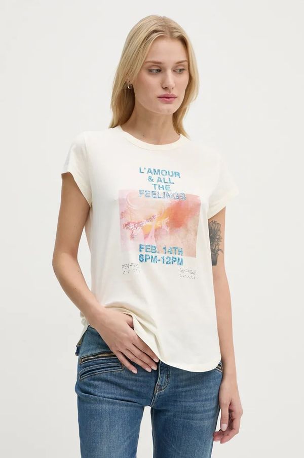 Zadig&Voltaire Pamučna majica ZADIG&VOLTAIRE za žene, boja: bež, JWTS01681