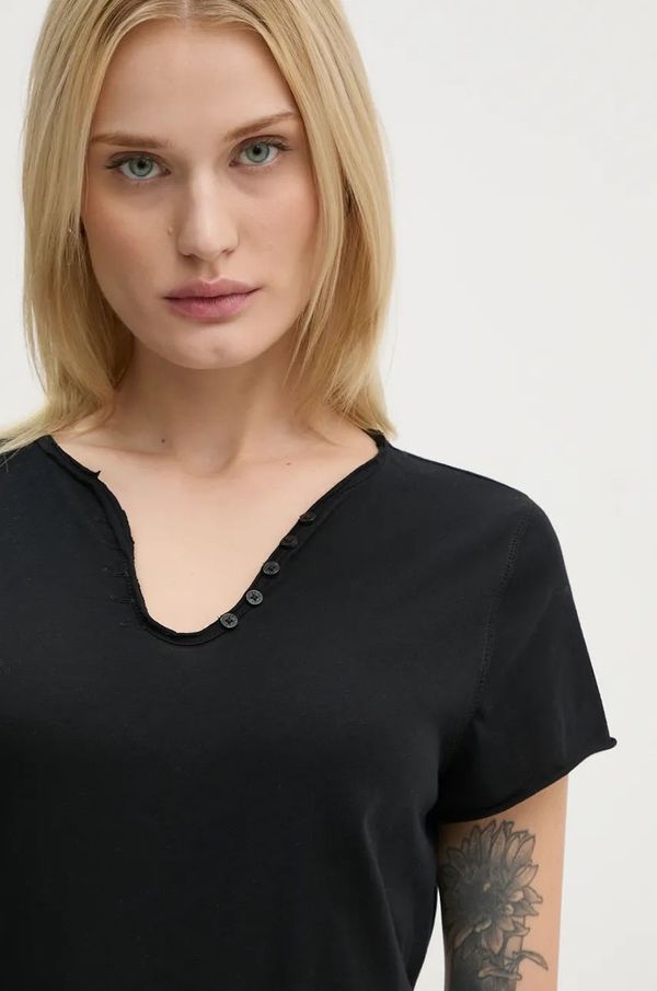 Zadig&Voltaire Pamučna majica ZADIG&VOLTAIRE za žene, boja: crna, JWTN00446