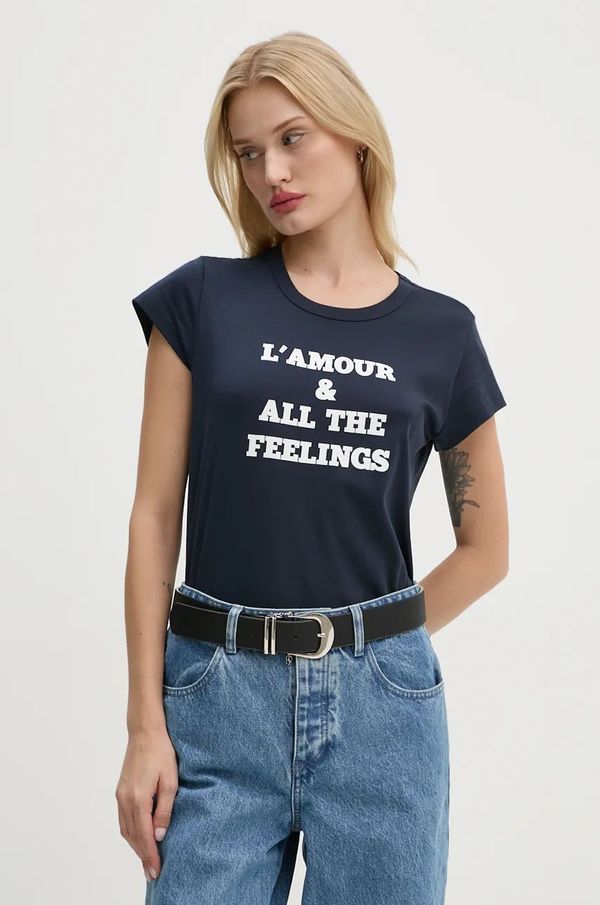 Zadig&Voltaire Pamučna majica ZADIG&VOLTAIRE za žene, boja: tamno plava, JWTS01683