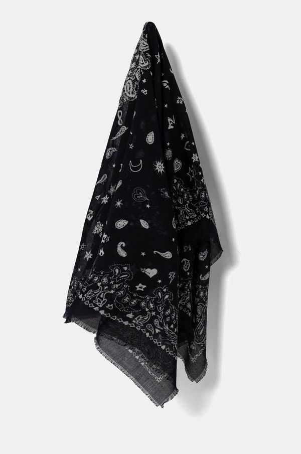 Zadig&Voltaire Pamučna marama ZADIG&VOLTAIRE boja: crna, s uzorkom, OWSC01499