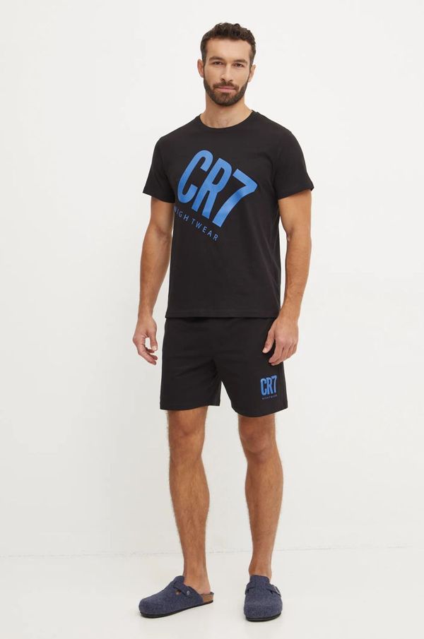 CR7 Cristiano Ronaldo Pamučna pidžama CR7 Cristiano Ronaldo boja: crna, s tiskom