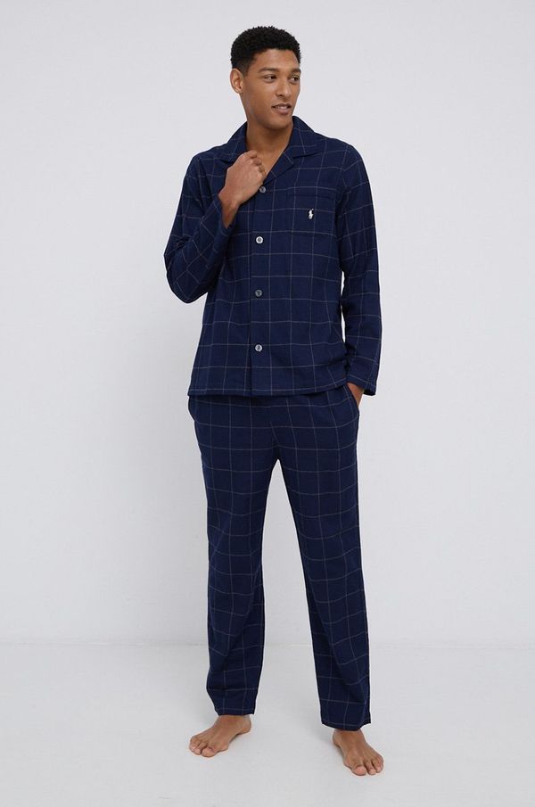 Polo Ralph Lauren Pamučna pidžama Polo Ralph Lauren boja: tamno plava