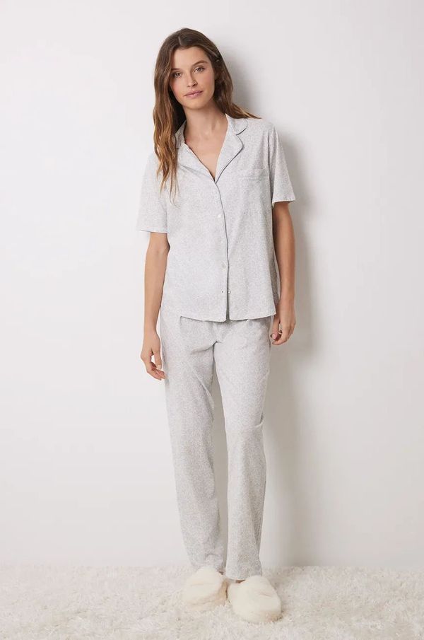 women'secret Pamučna pidžama women'secret DAILY FROSTED boja: siva, pamučna, 3598099