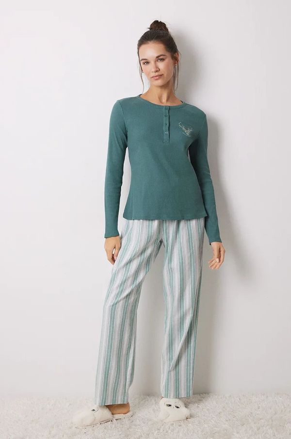 women'secret Pamučna pidžama women'secret HARRY POTTER boja: zelena, pamučna, 3138601