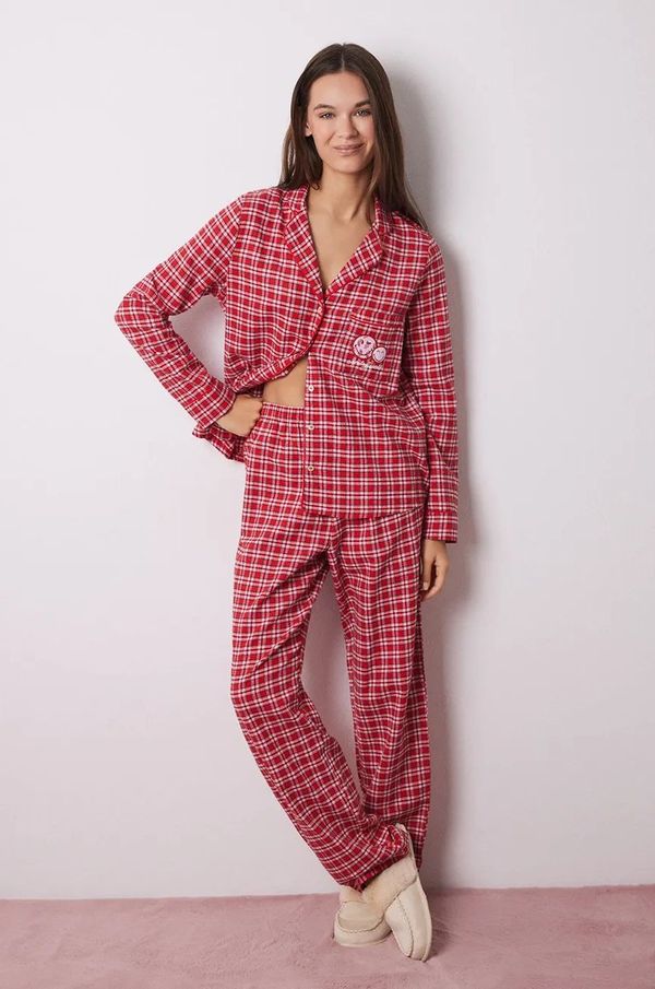 women'secret Pamučna pidžama women'secret VERY MERRY boja: crvena, pamučna, 3138656