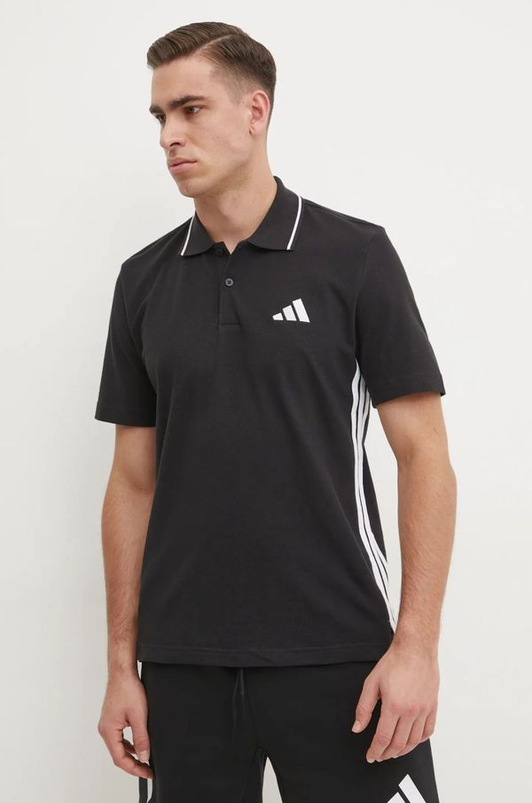 adidas Pamučna polo majica adidas Essentials boja: crna, s uzorkom, JE6380